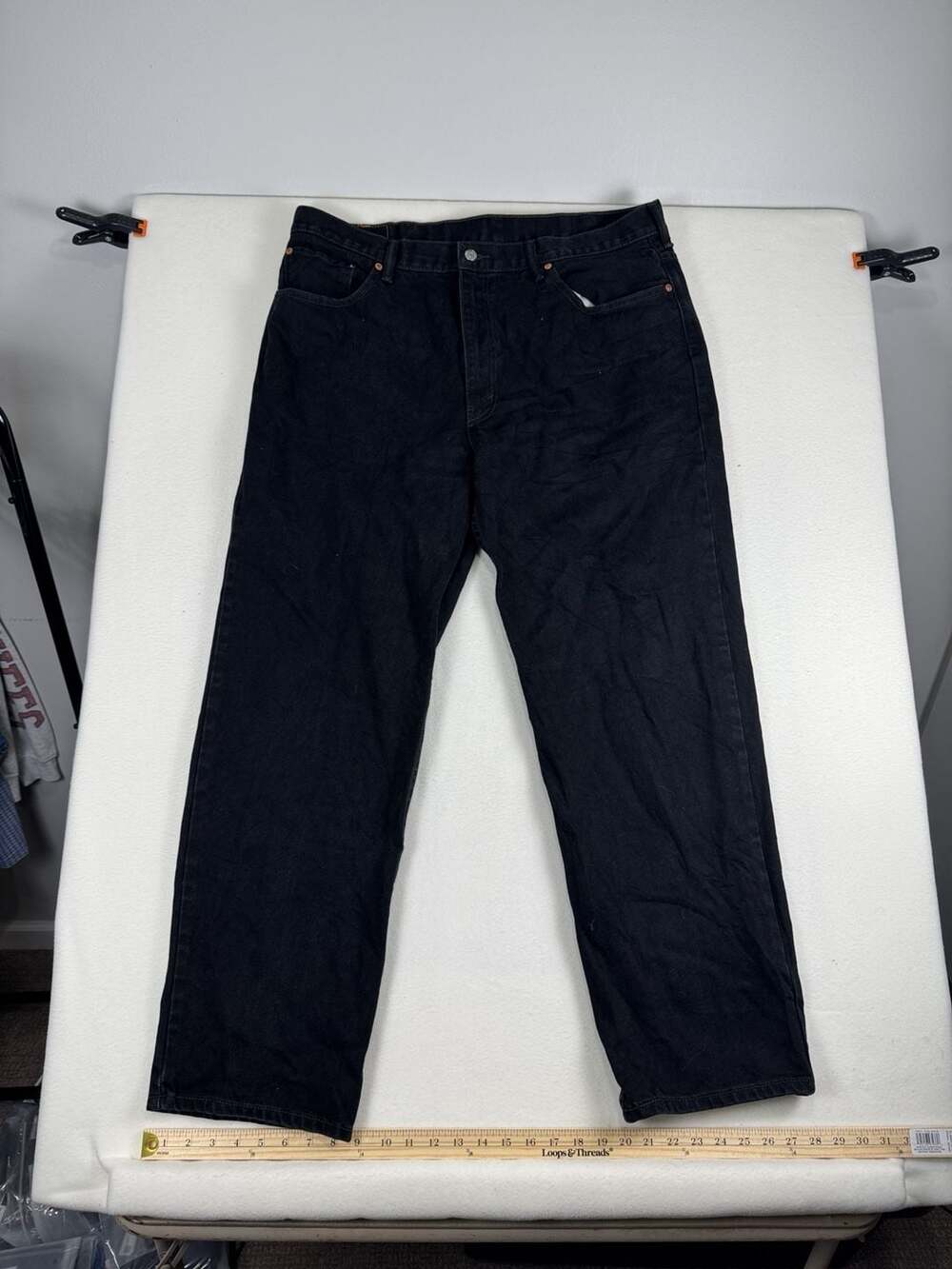 Levi's 550 Relaxed Fit Jeans Size 40x32 Black Denim Pants
